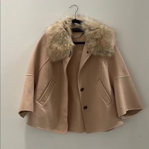 Zara Fur Collar Cropped Jacket